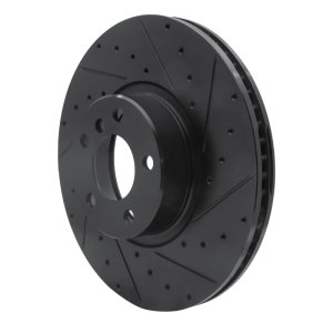 BMW X4 Brake Rotor (1) - Right Front - R1 Concepts - Drilled & Slotted - Black - `16-`18